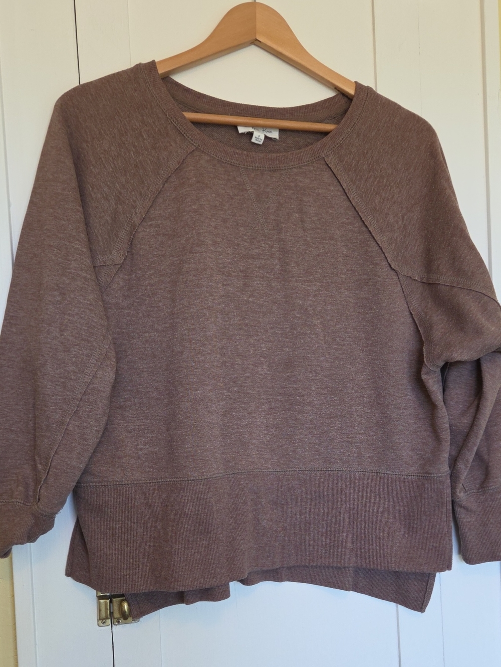 Hippie Rose Relaxed Pullover Sweatshirt in Mauve Brown